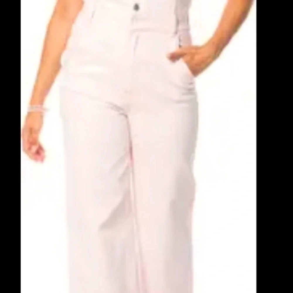Juicy Couture baby pink denim‎ look short sleeve jumpsuit size XS new